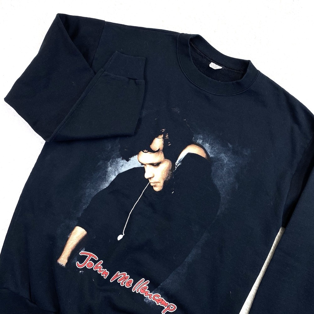 Vintage John Mellencamp Sweatshirt Large Black Made In Usa Single Stitch 90s